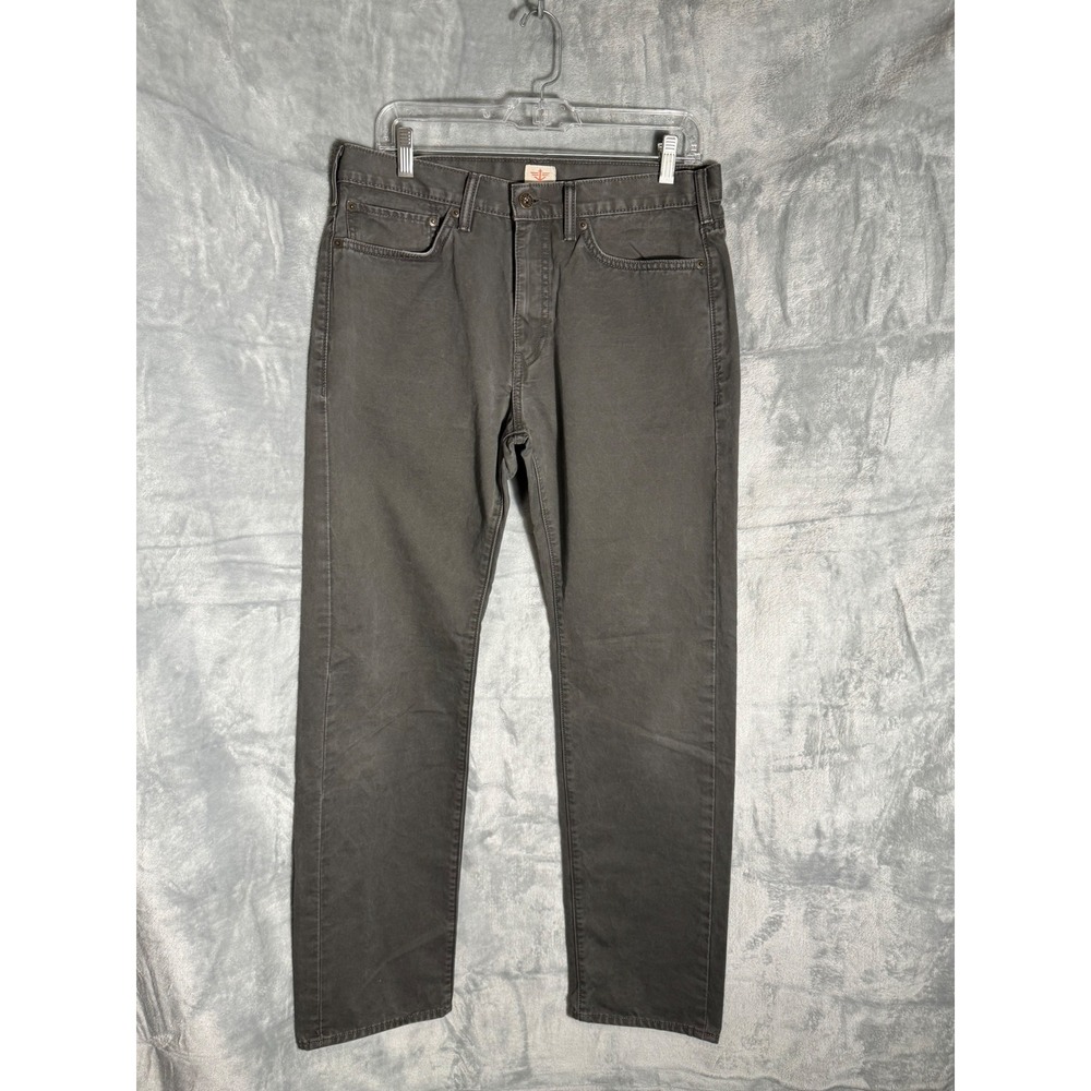 Dockers Mens Straight‎ Fit Pants Charcoal Gray Cotton 5 Pocket Twill 32x32